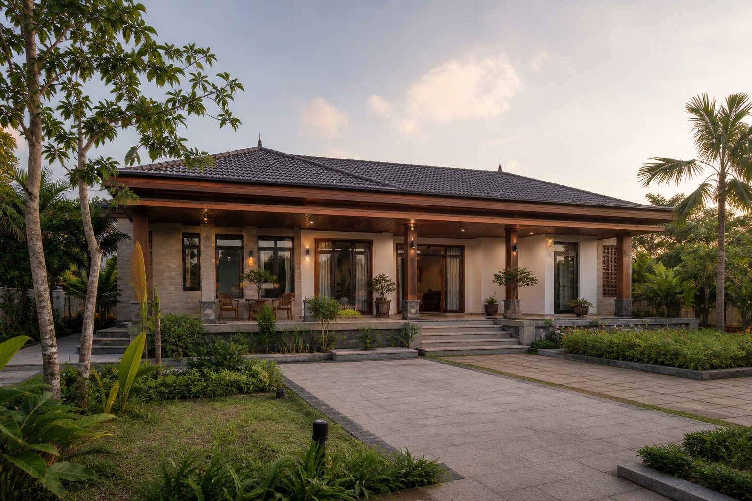 Nhà vườn một tầng hoàn thiện