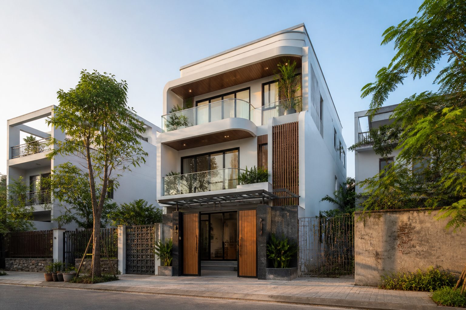 Nhà phố hiện đại hoàn thiện mặt tiền