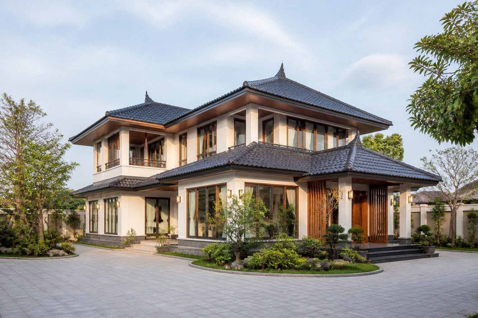 Biệt thự mái Nhật thi công trọn gói